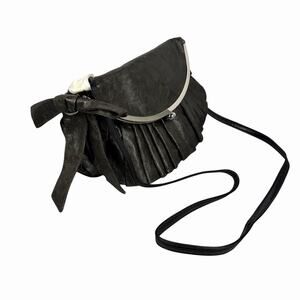 Olive Green Crossbody Bag Faux Leather Pleated Kiss Lock Going Out Whimsical